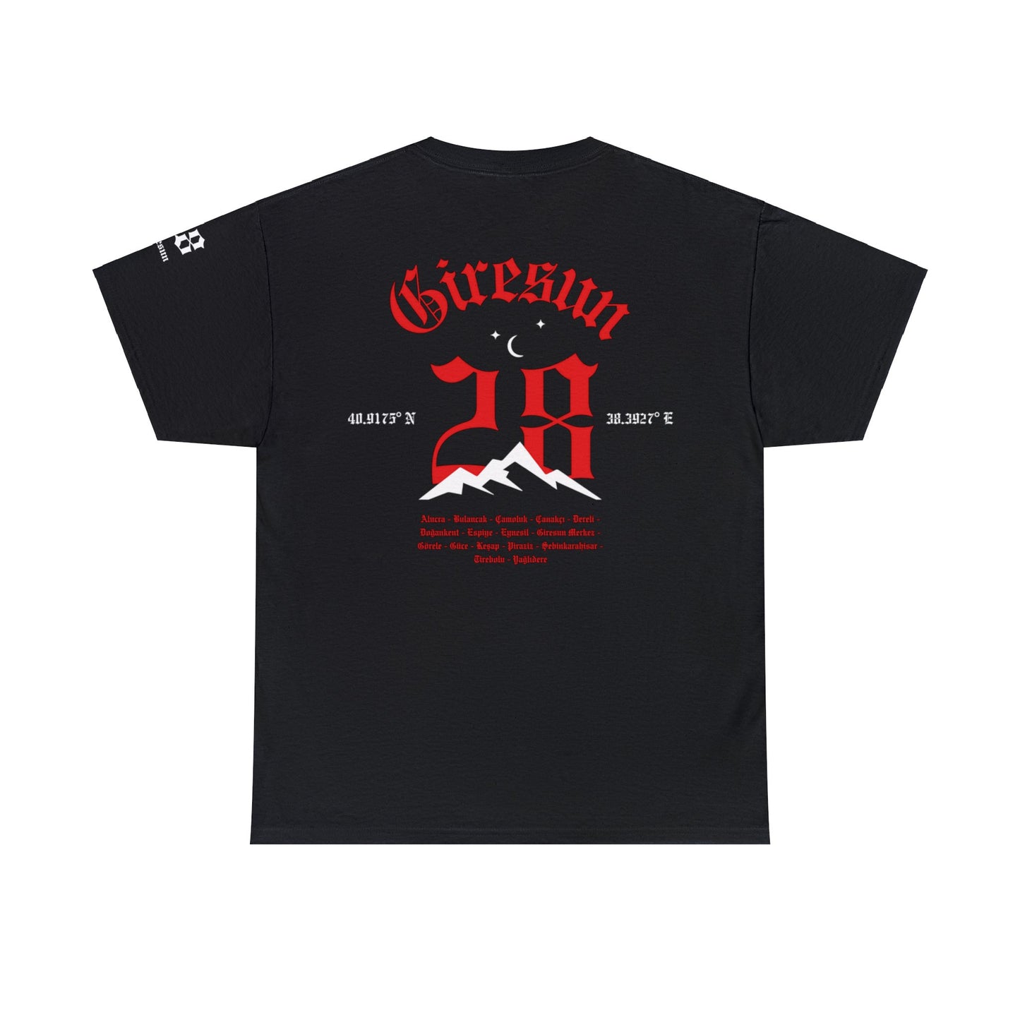 İlçem - 28 Giresun - T-Shirt - Back Print - Black