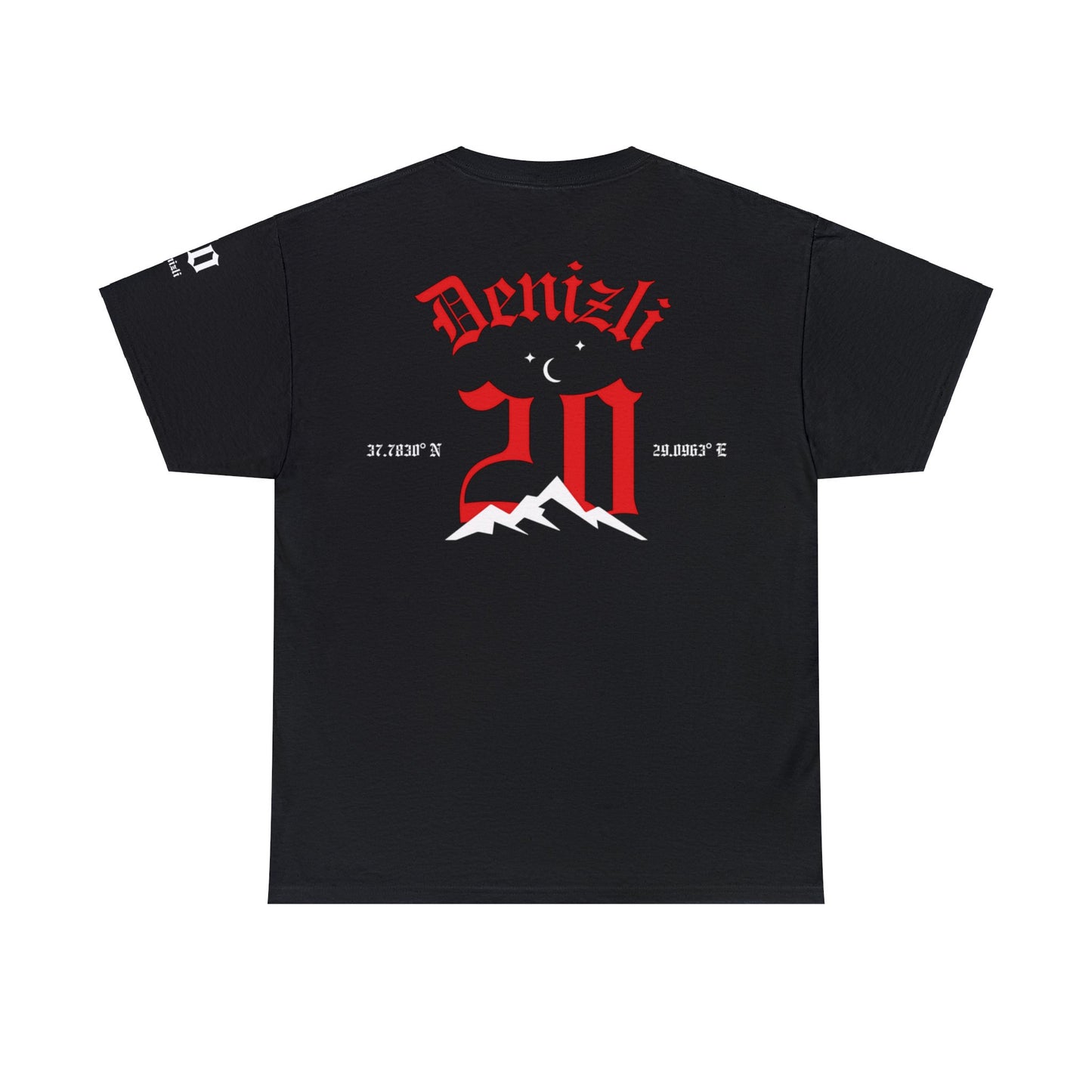 Şehirim - 20 Denizli - T-Shirt - Back Print - Black