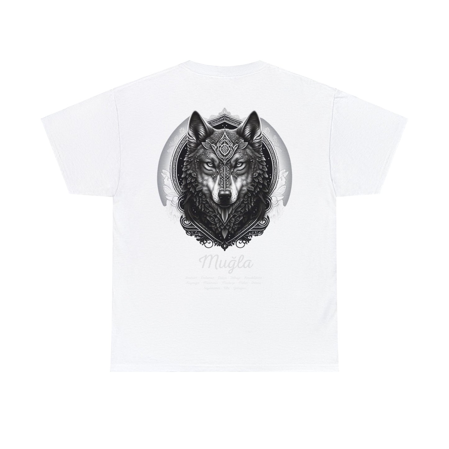 Kurt - 48 Muğla - T-Shirt - Back Print - Black/White