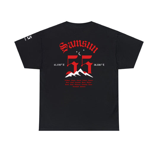 İlçem - 55 Samsun - T-Shirt - Back Print - Black