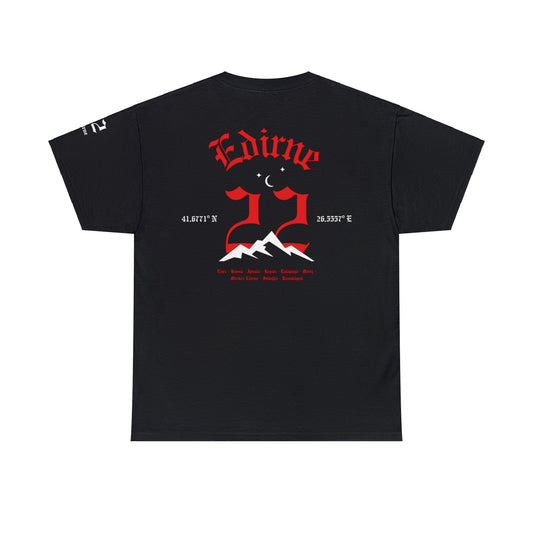 İlçem - 22 Edirne - T-Shirt - Back Print - Black