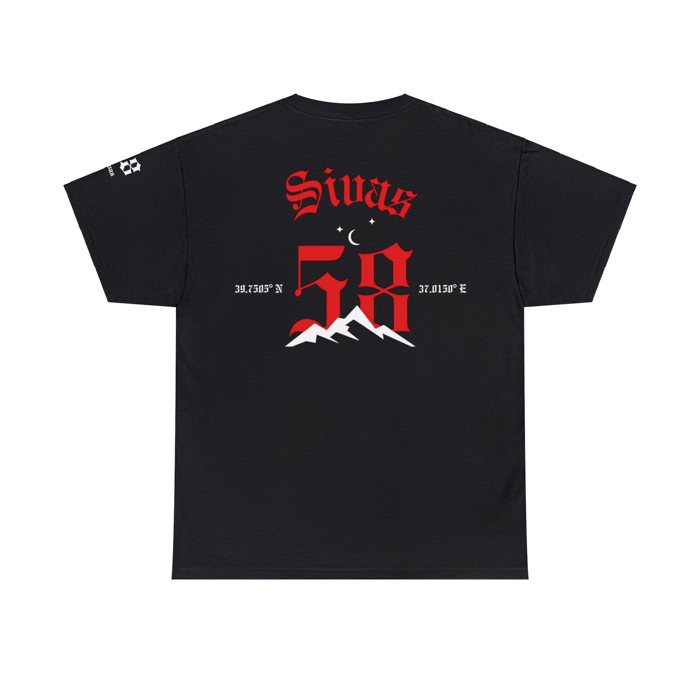 Şehirim - 58 Sivas - T-Shirt - Back Print - Black