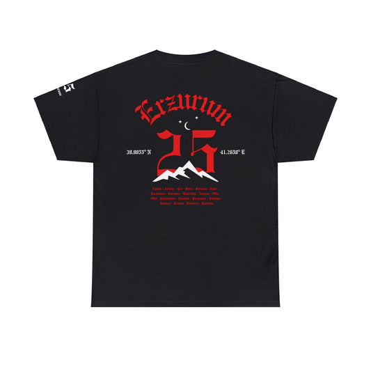 İlçem - 25 Erzurum - T-Shirt - Back Print - Black