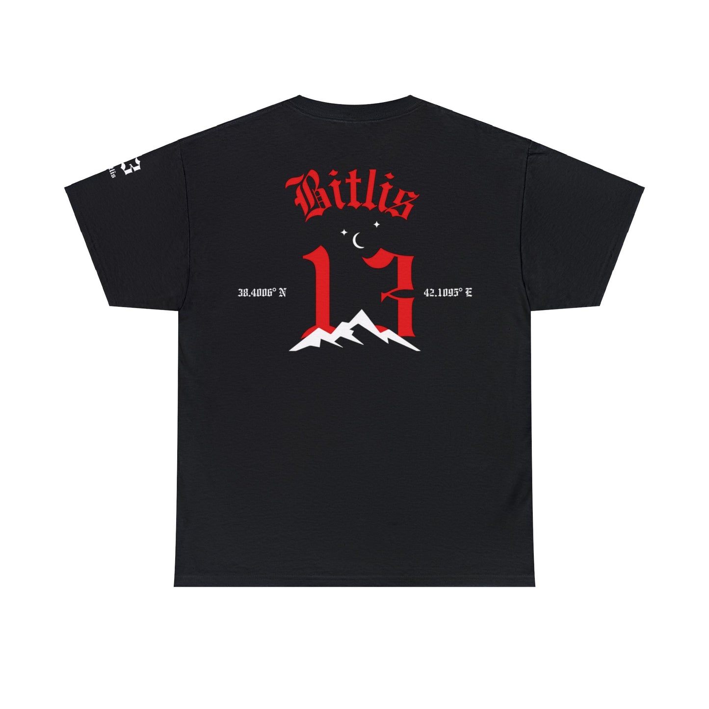 Şehirim - 13 Bitlis - T-Shirt - Back Print - Black
