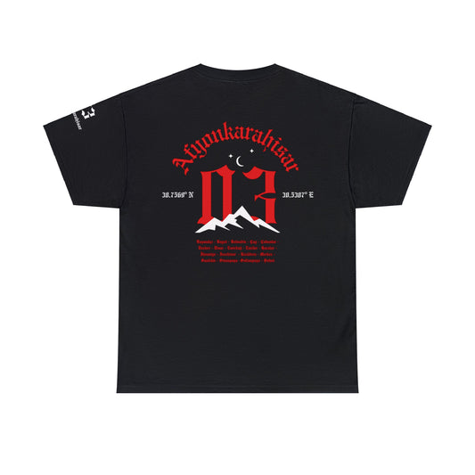 İlçem - 03 Afyonkarahisar - T-Shirt - Back Print - Black