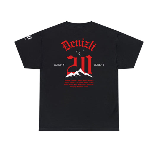 İlçem - 20 Denizli - T-Shirt - Back Print - Black