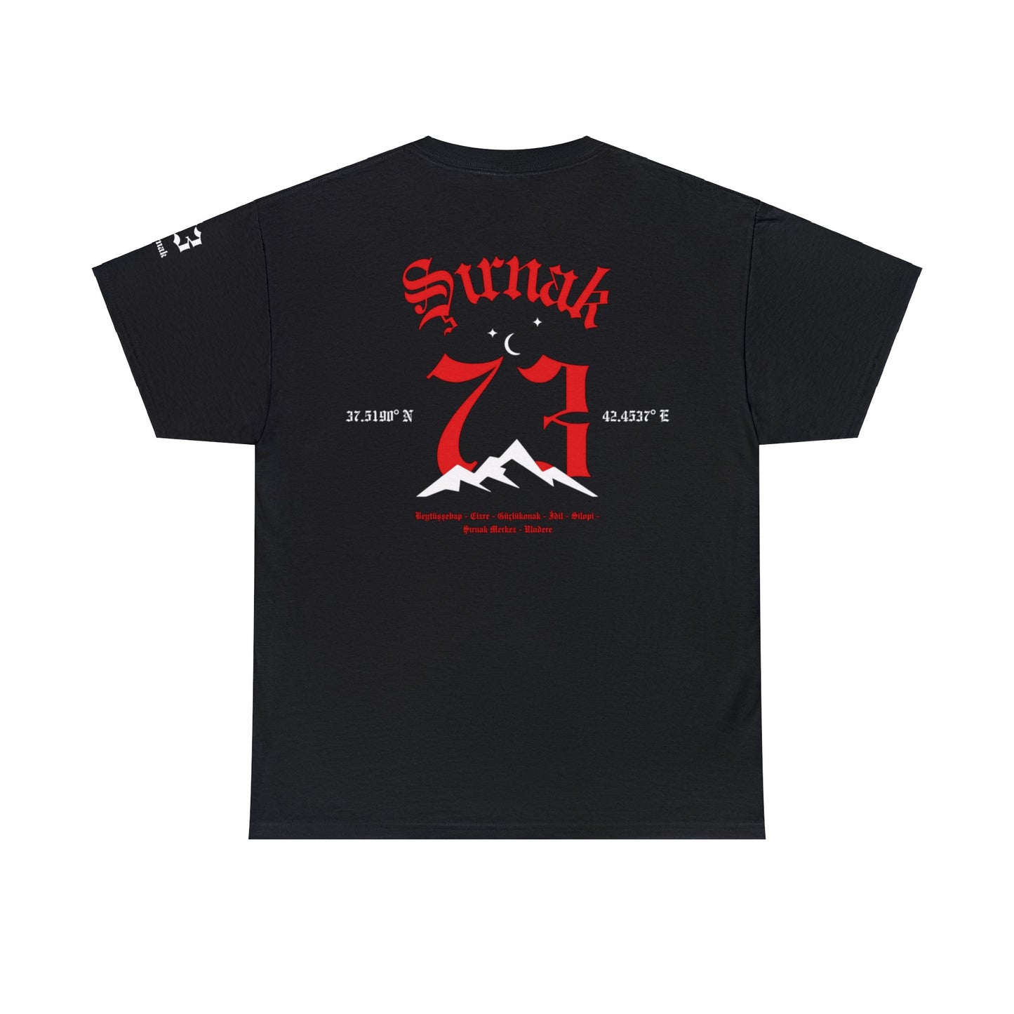 İlçem - 73 Şırnak - T-Shirt - Back Print - Black