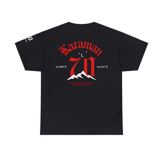 İlçem - 70 Karaman - T-Shirt - Back Print - Black
