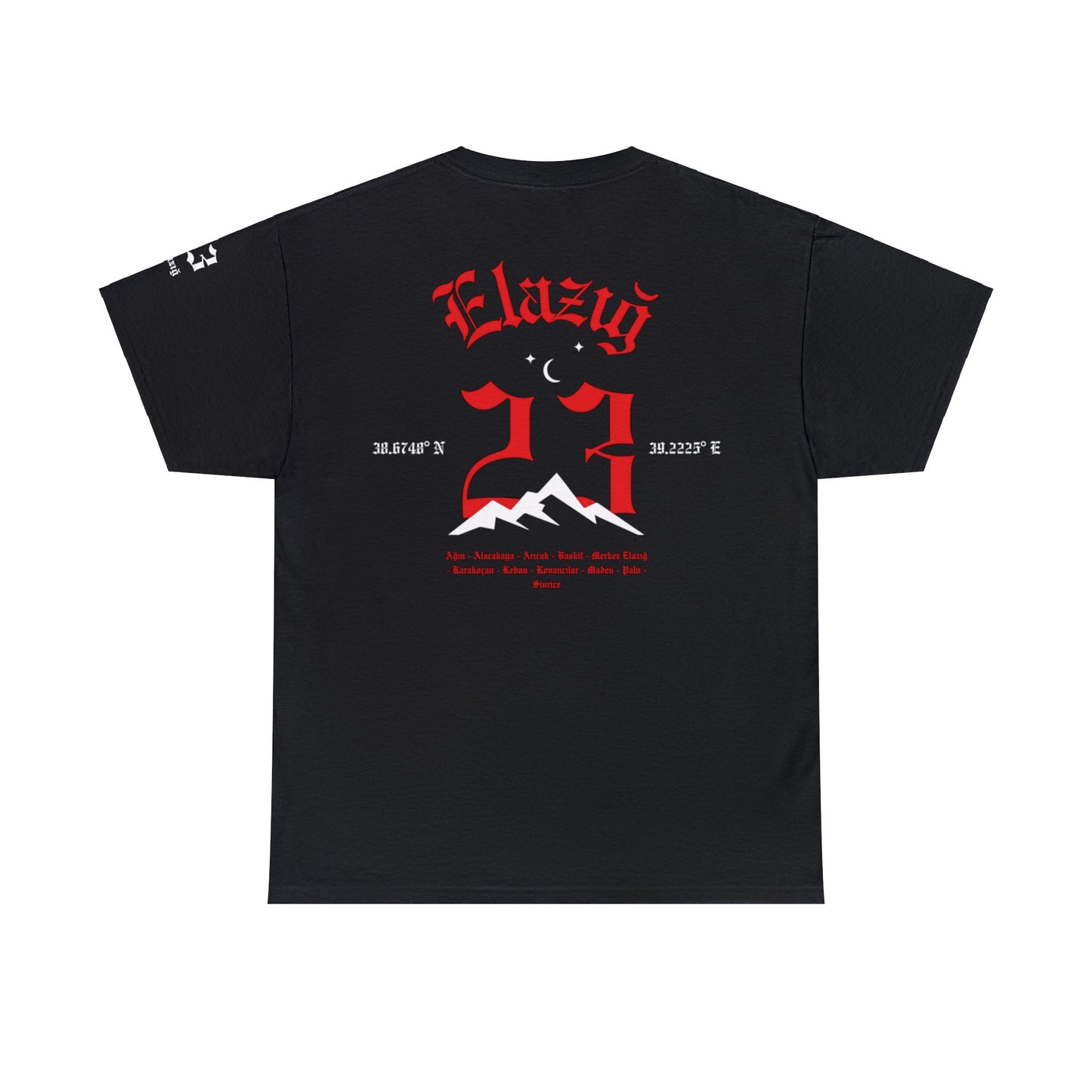 İlçem - 23 Elazığ - T-Shirt - Back Print - Black