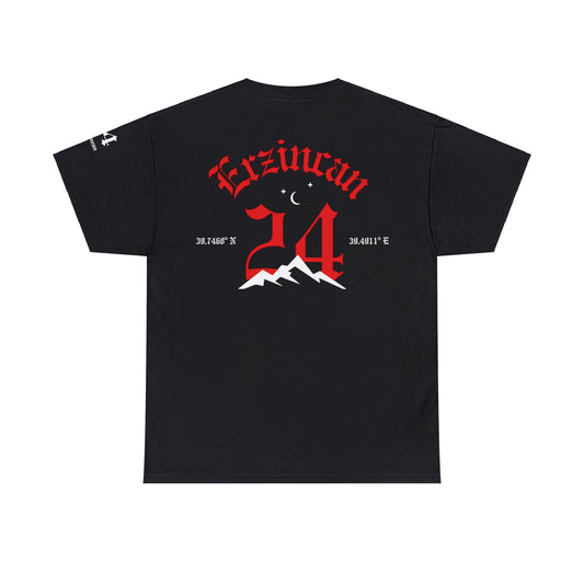 Şehirim - 24 Erzincan - T-Shirt - Back Print - Black