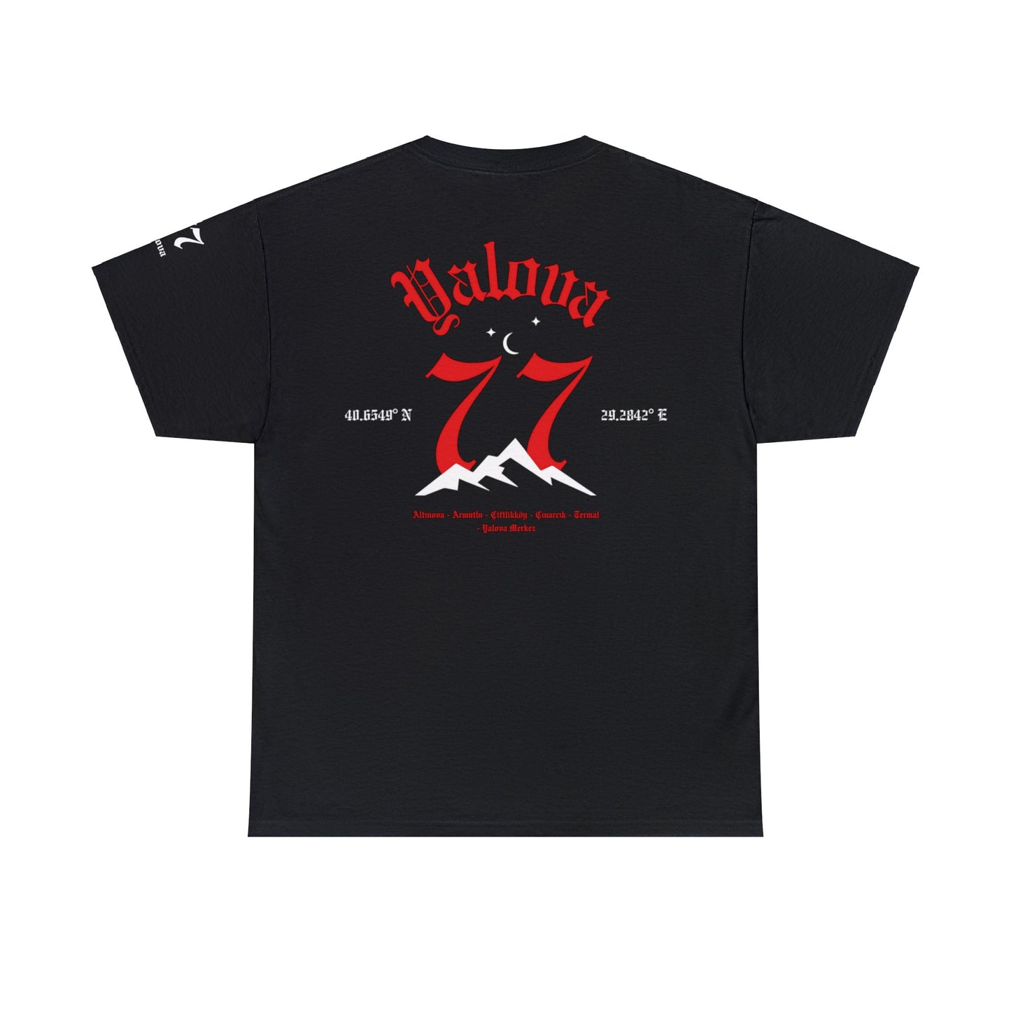 İlçem - 77 Yalova - T-Shirt - Back Print - Black